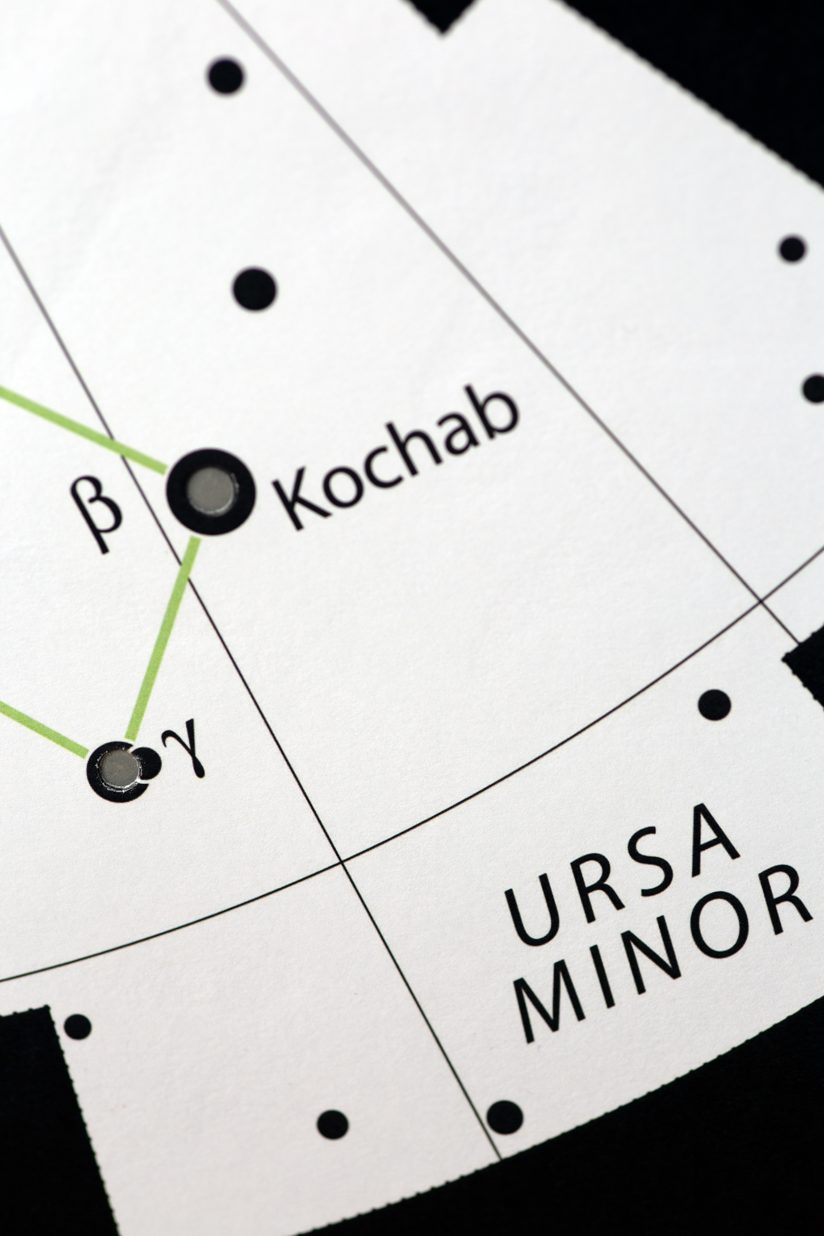 Close-up detail of the Ursa Minor constellation